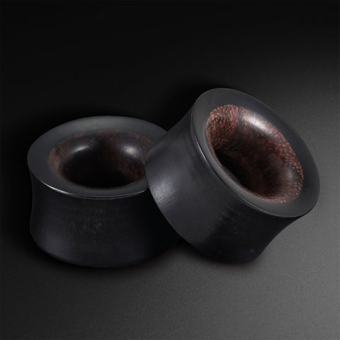 Black Areng Wood Double Flare Concave Tunnel With Sono Wood Inlay