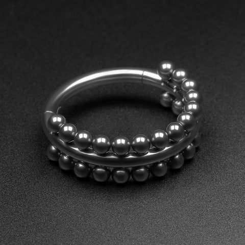 Double Beaded Titanium Hinged Segment Ring