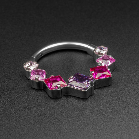 Mystic Bloom Titanium Septum Clicker Ring