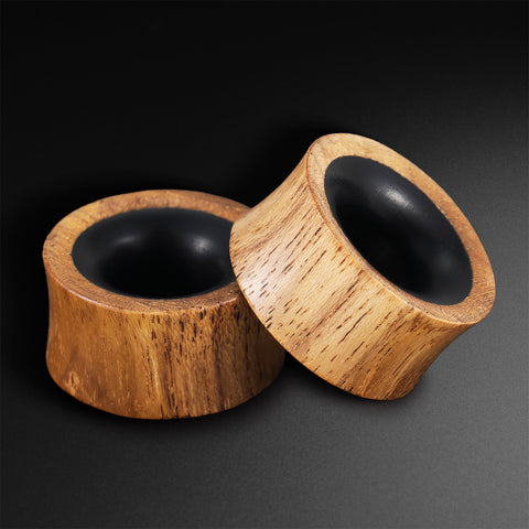 Olive Wood Double Flare Concave Tunnel With Black Areng Wood Inlay