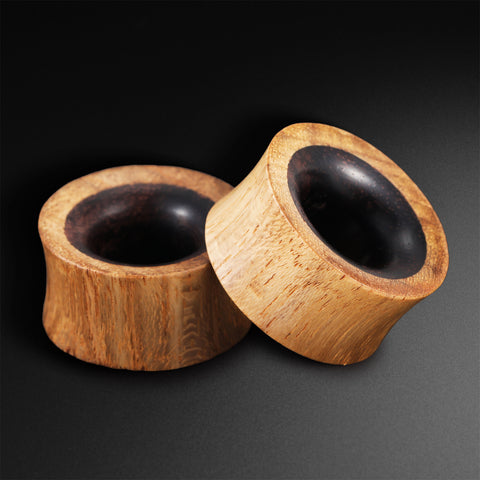 Olive Wood Double Flare Concave Tunnel With Sono Wood Inlay