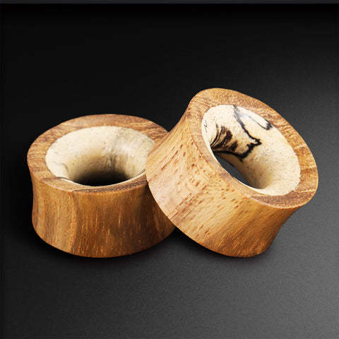 Olive Wood Double Flare Concave Tunnel With Tamarind Wood Inlay