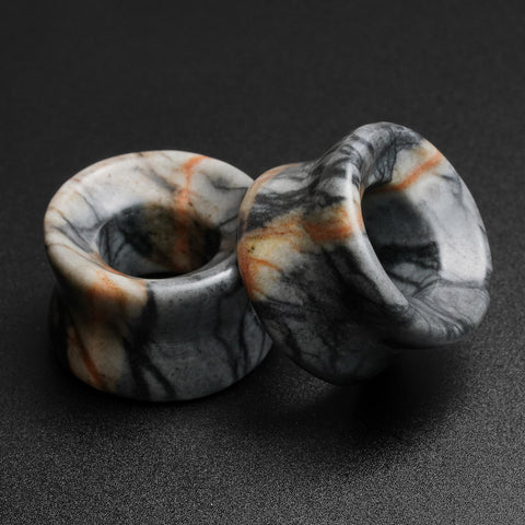 Picasso Jasper Double Flare Concave Stone Tunnel