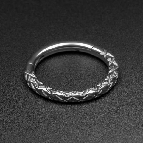 Snake Skin Titanium Septum Clicker Ring