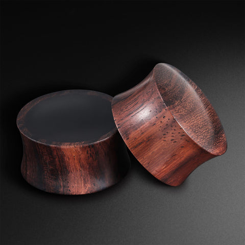 Sono Wood Double Flare Concave Plug With Black Areng Wood Inlay