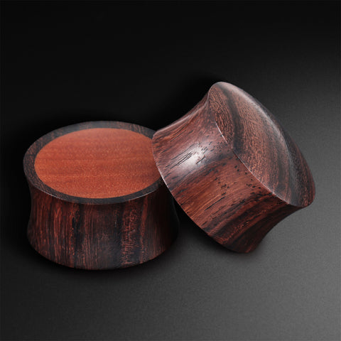 Sono Wood Double Flare Concave Plug With Saba Wood Inlay