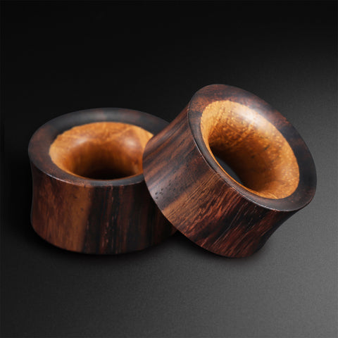 Sono Wood Double Flare Concave Tunnel With Olive Wood Inlay