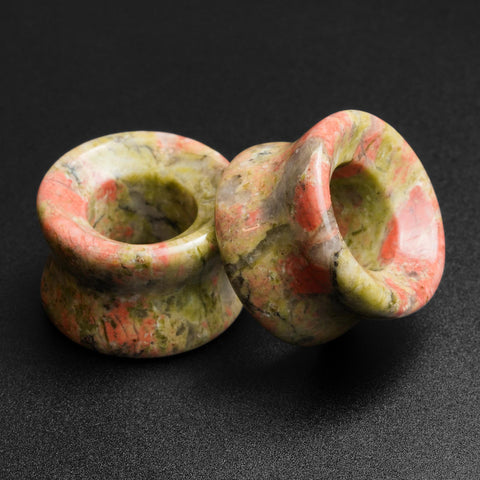 Unakite Double Flare Concave Stone Tunnel